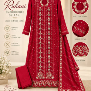 ARIMA FASHIONS – Zareen Rose Luxe Embroidered Suit